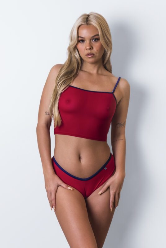 Naked Mesh Red Navy 333 Top 517 Bottom Front